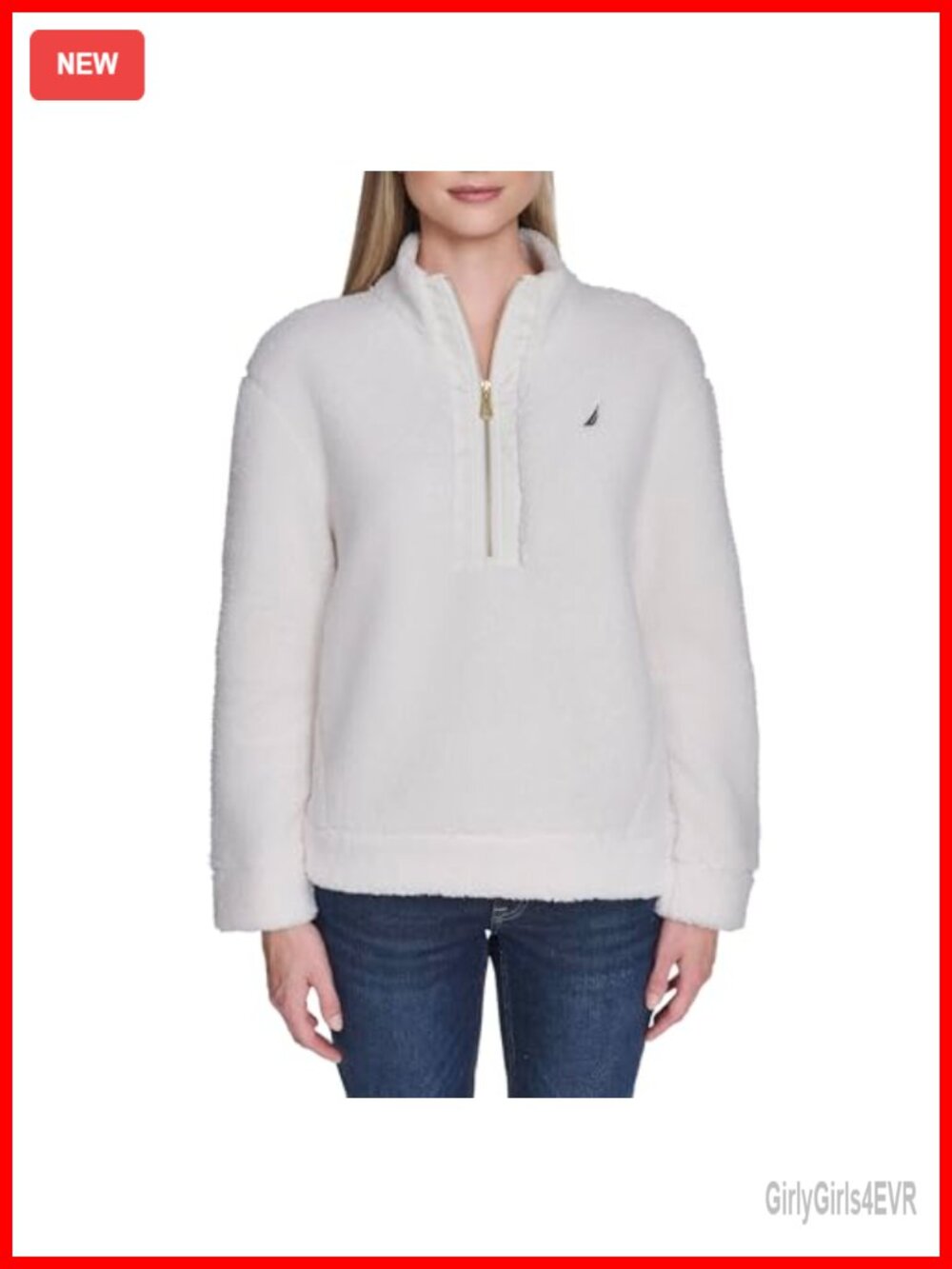 Mockneck Sherpa Fleece Pullover Sweatshirt 1/4 Zip Long Sleeve